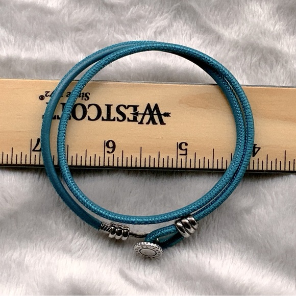Genuine Pandora Turquoise Leather Double Wrap Bracelet - Picture 9 of 11